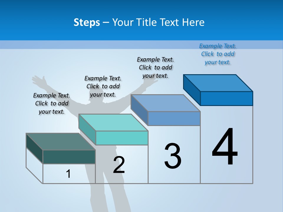 Silhouette Of A Man With Arms Lifted Up To The Sky. PowerPoint Template