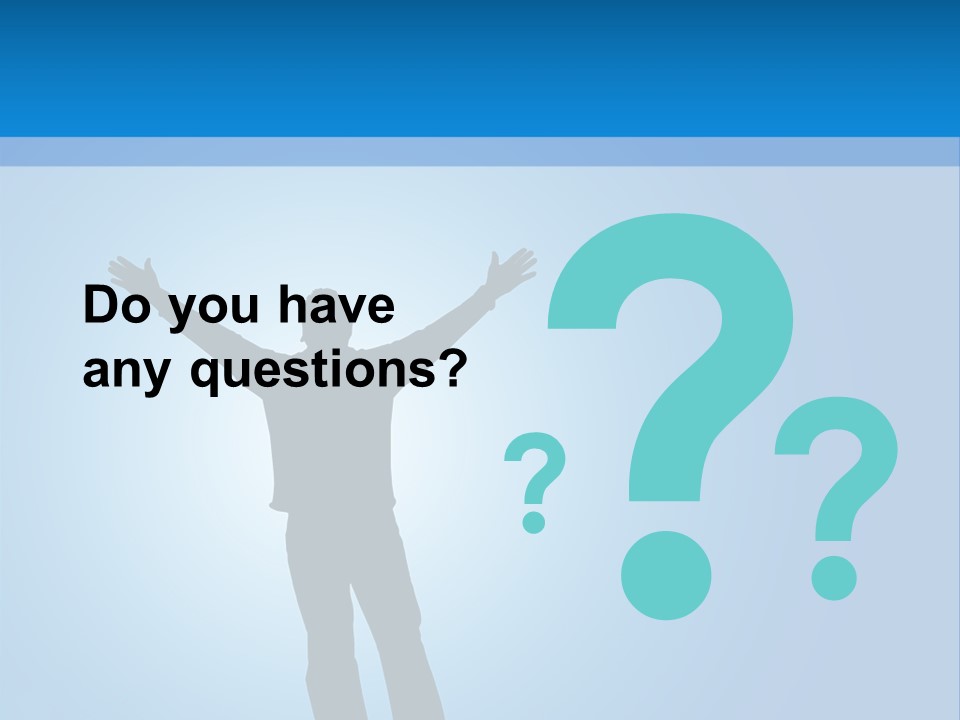 Silhouette Of A Man With Arms Lifted Up To The Sky. PowerPoint Template