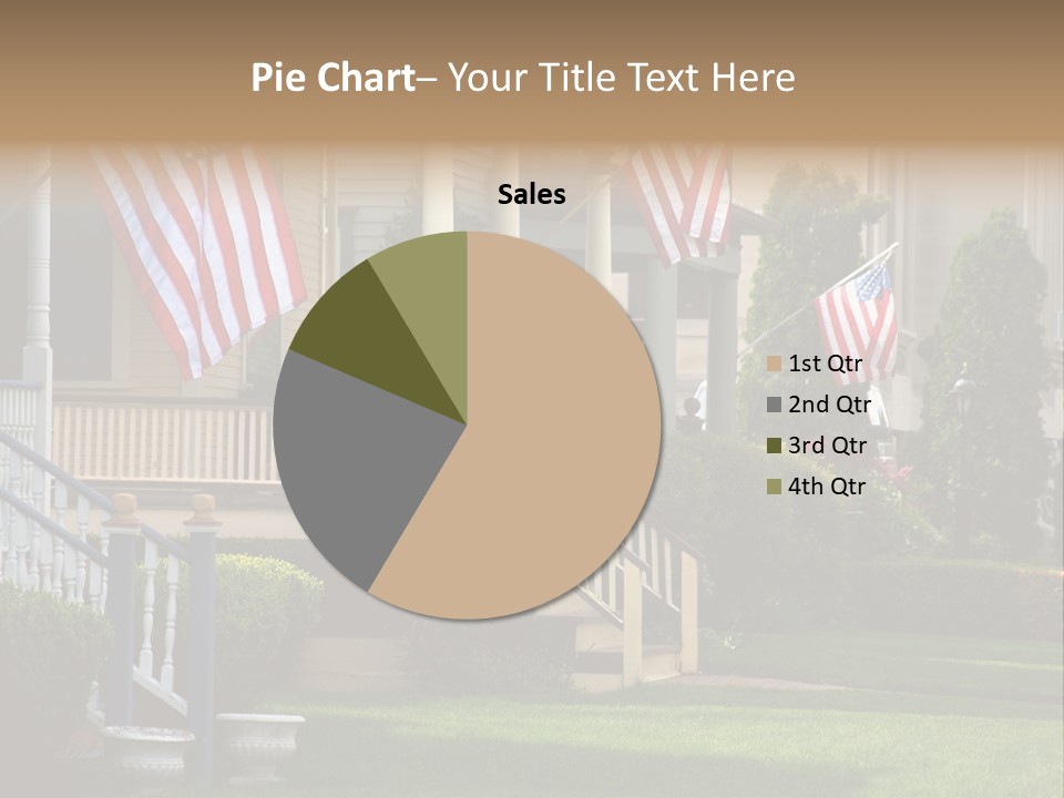 American Flags Flying Proudly On Front Porches Of A Small Town During A Holiday PowerPoint Template