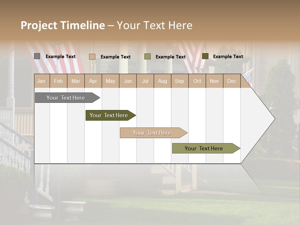 American Flags Flying Proudly On Front Porches Of A Small Town During A Holiday PowerPoint Template