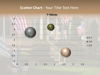 American Flags Flying Proudly On Front Porches Of A Small Town During A Holiday PowerPoint Template