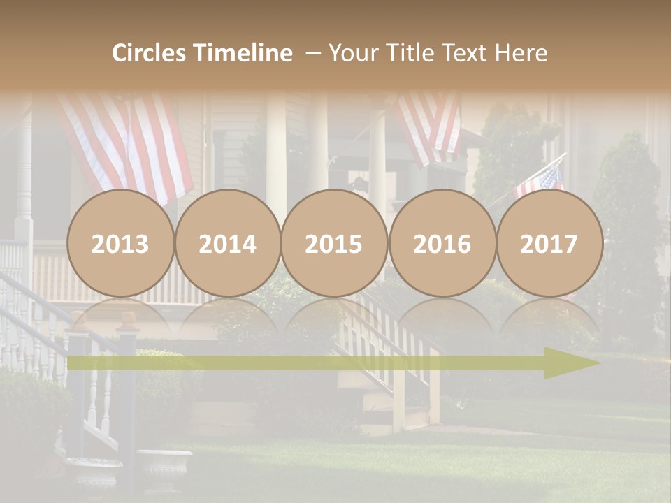 American Flags Flying Proudly On Front Porches Of A Small Town During A Holiday PowerPoint Template