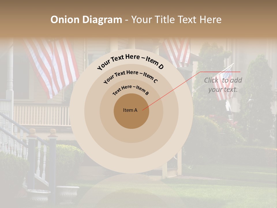 American Flags Flying Proudly On Front Porches Of A Small Town During A Holiday PowerPoint Template