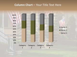 American Flags Flying Proudly On Front Porches Of A Small Town During A Holiday PowerPoint Template