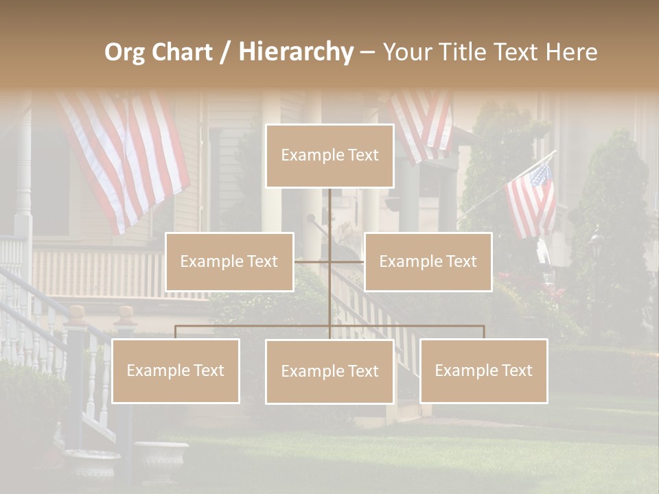 American Flags Flying Proudly On Front Porches Of A Small Town During A Holiday PowerPoint Template