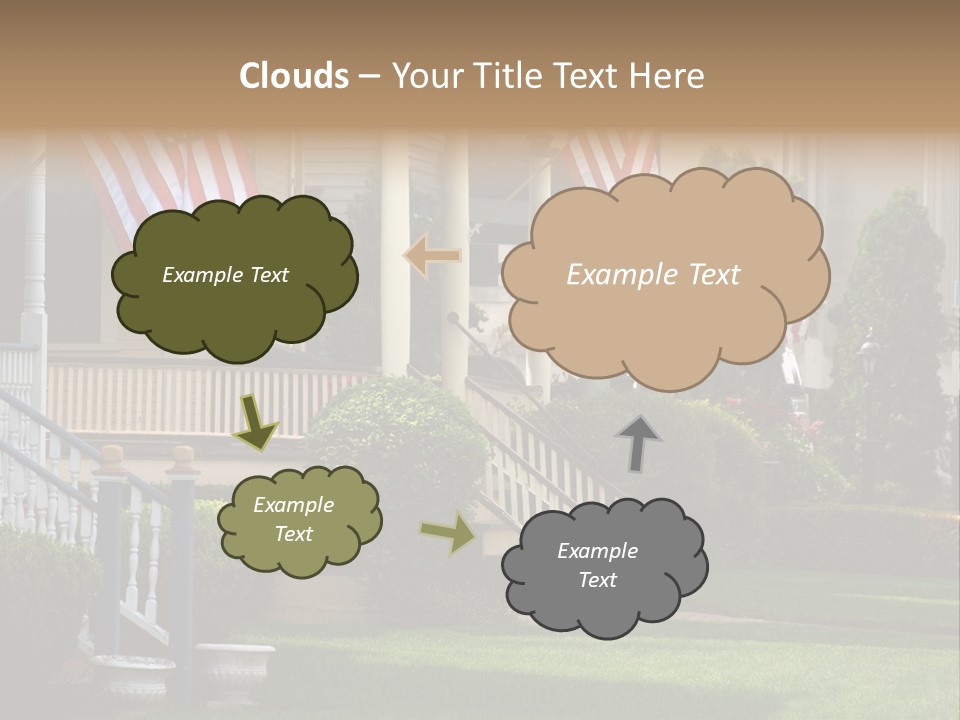 American Flags Flying Proudly On Front Porches Of A Small Town During A Holiday PowerPoint Template