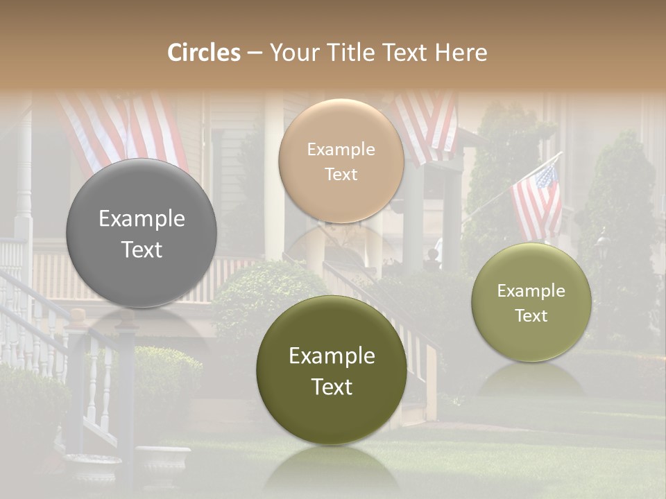 American Flags Flying Proudly On Front Porches Of A Small Town During A Holiday PowerPoint Template