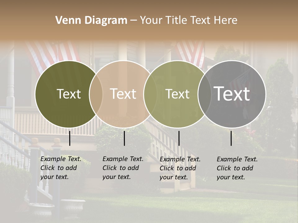 American Flags Flying Proudly On Front Porches Of A Small Town During A Holiday PowerPoint Template
