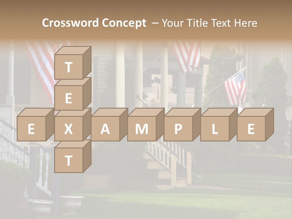 American Flags Flying Proudly On Front Porches Of A Small Town During A Holiday PowerPoint Template