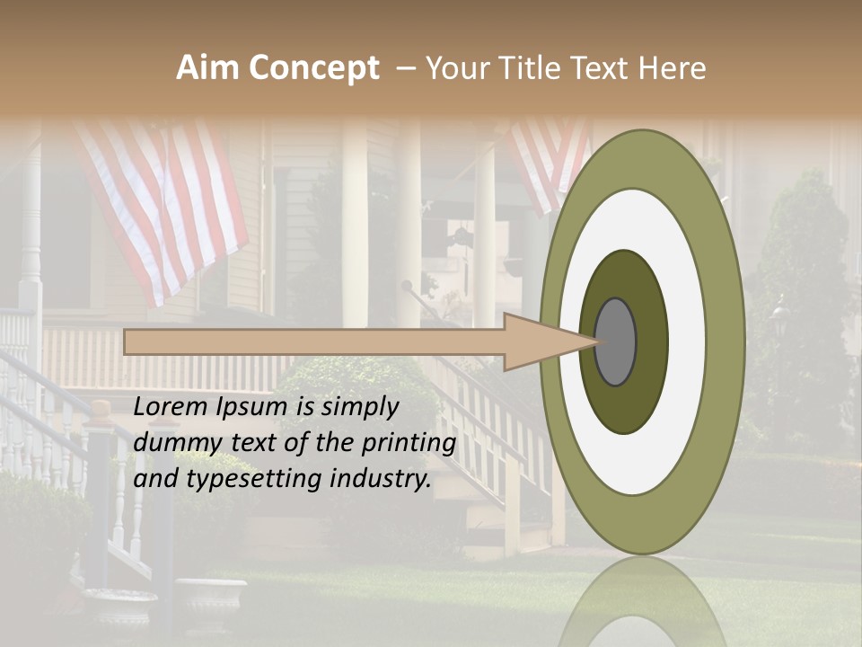 American Flags Flying Proudly On Front Porches Of A Small Town During A Holiday PowerPoint Template