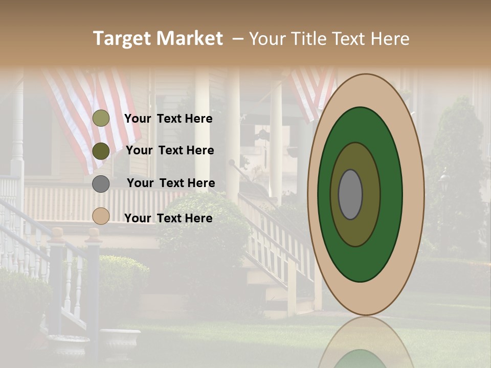 American Flags Flying Proudly On Front Porches Of A Small Town During A Holiday PowerPoint Template