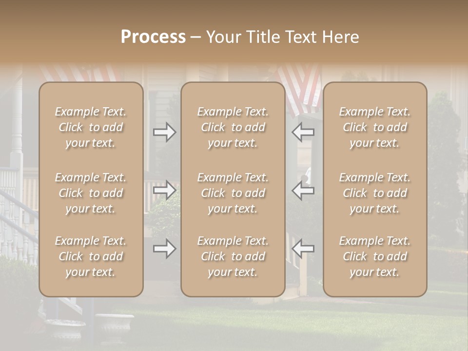 American Flags Flying Proudly On Front Porches Of A Small Town During A Holiday PowerPoint Template
