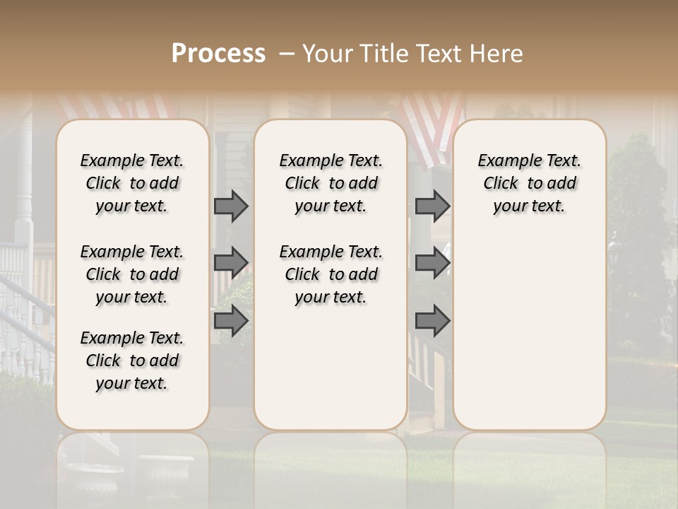American Flags Flying Proudly On Front Porches Of A Small Town During A Holiday PowerPoint Template