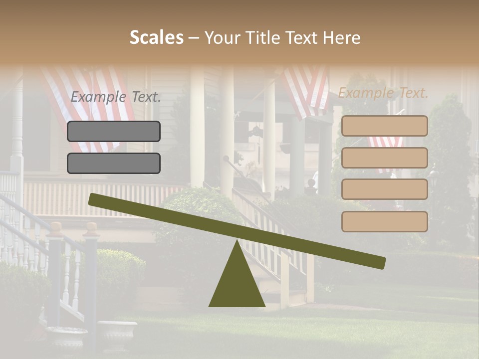 American Flags Flying Proudly On Front Porches Of A Small Town During A Holiday PowerPoint Template