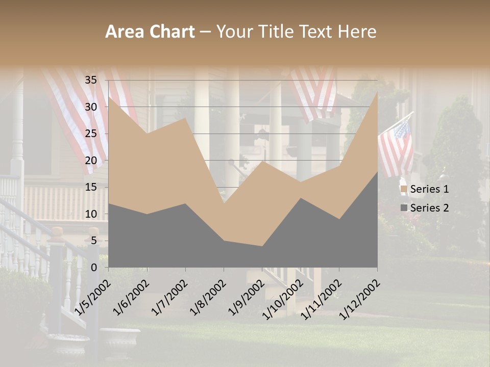 American Flags Flying Proudly On Front Porches Of A Small Town During A Holiday PowerPoint Template