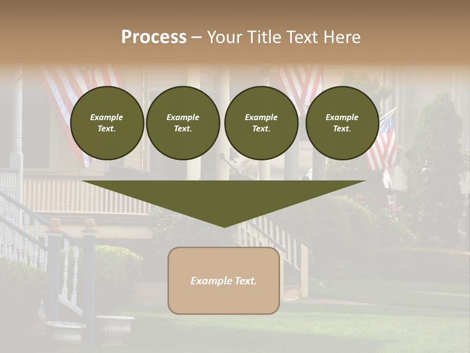 American Flags Flying Proudly On Front Porches Of A Small Town During A Holiday PowerPoint Template