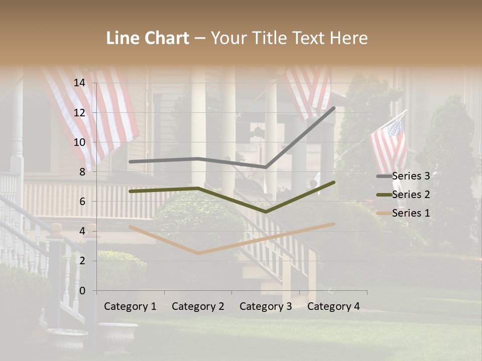 American Flags Flying Proudly On Front Porches Of A Small Town During A Holiday PowerPoint Template