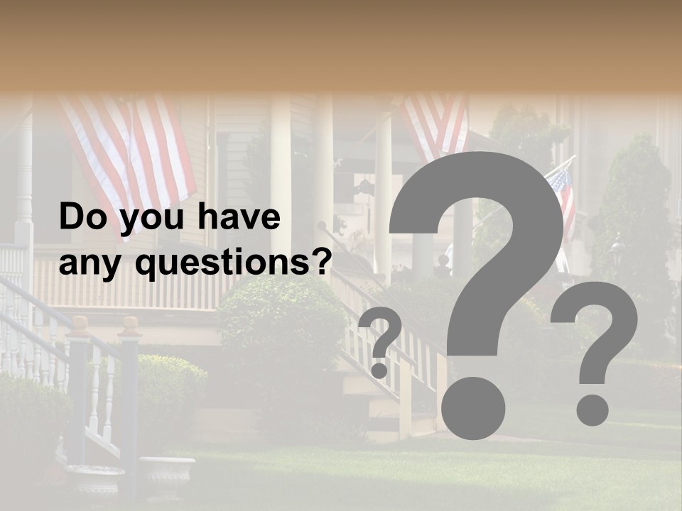 American Flags Flying Proudly On Front Porches Of A Small Town During A Holiday PowerPoint Template