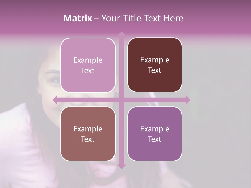 Beautiful Brunette Girl With Long Hair And Braces PowerPoint Template