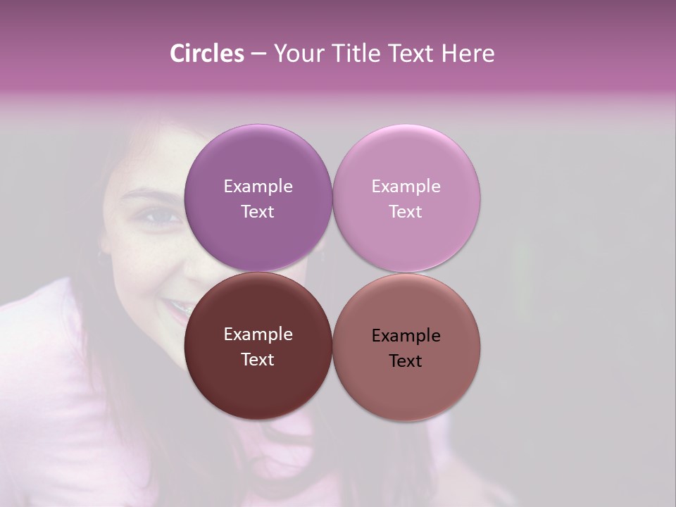 Beautiful Brunette Girl With Long Hair And Braces PowerPoint Template