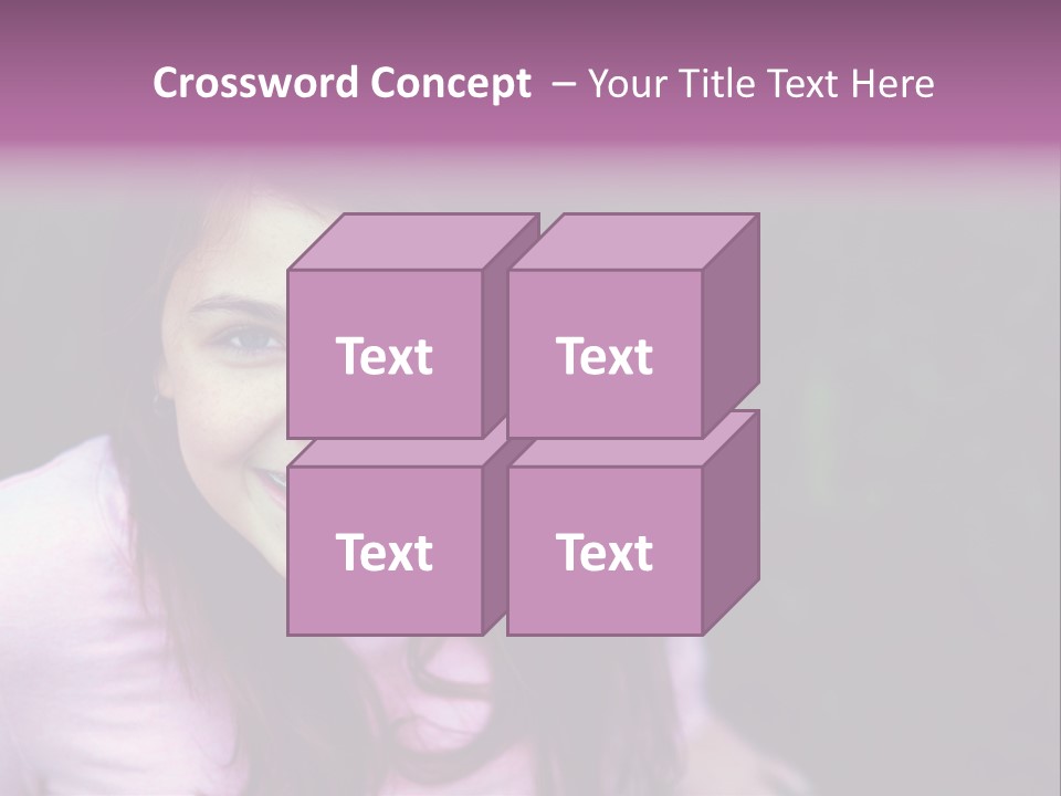 Beautiful Brunette Girl With Long Hair And Braces PowerPoint Template