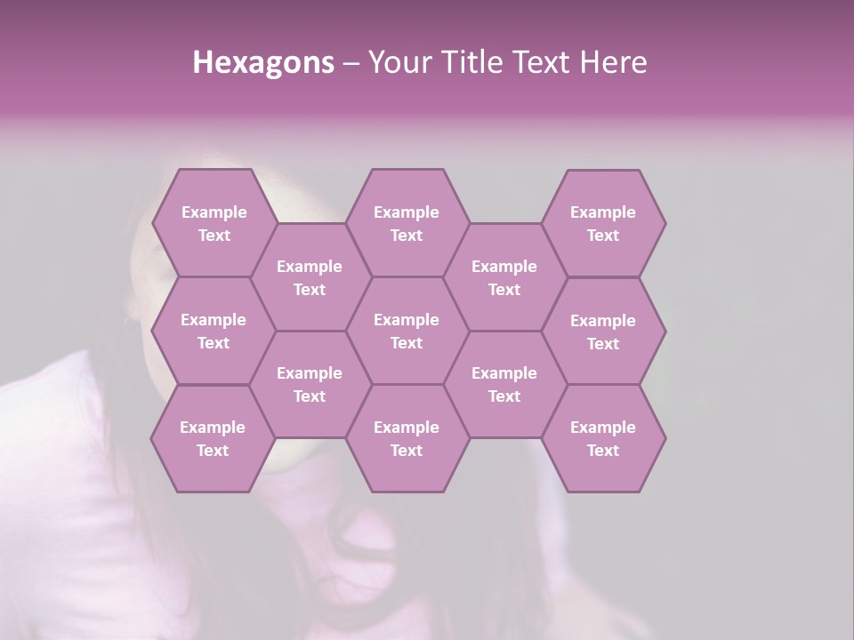 Beautiful Brunette Girl With Long Hair And Braces PowerPoint Template