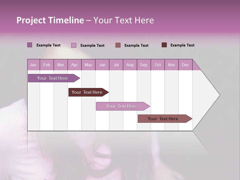 Beautiful Brunette Girl With Long Hair And Braces PowerPoint Template