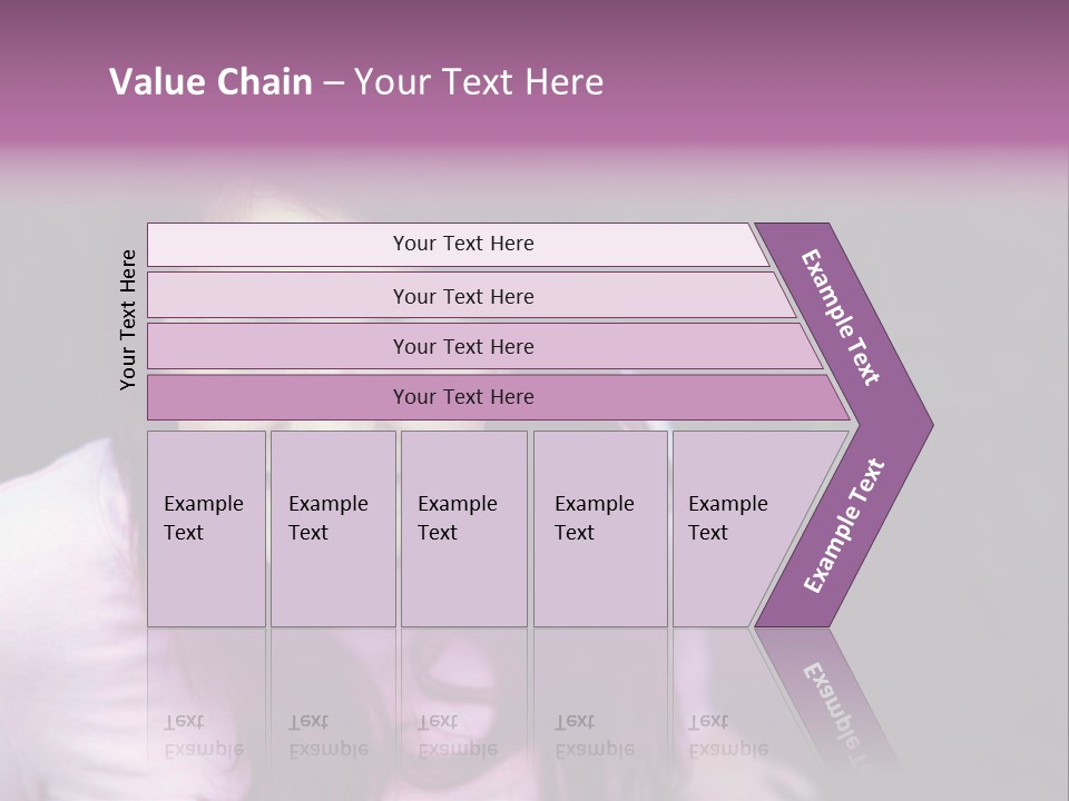 Beautiful Brunette Girl With Long Hair And Braces PowerPoint Template