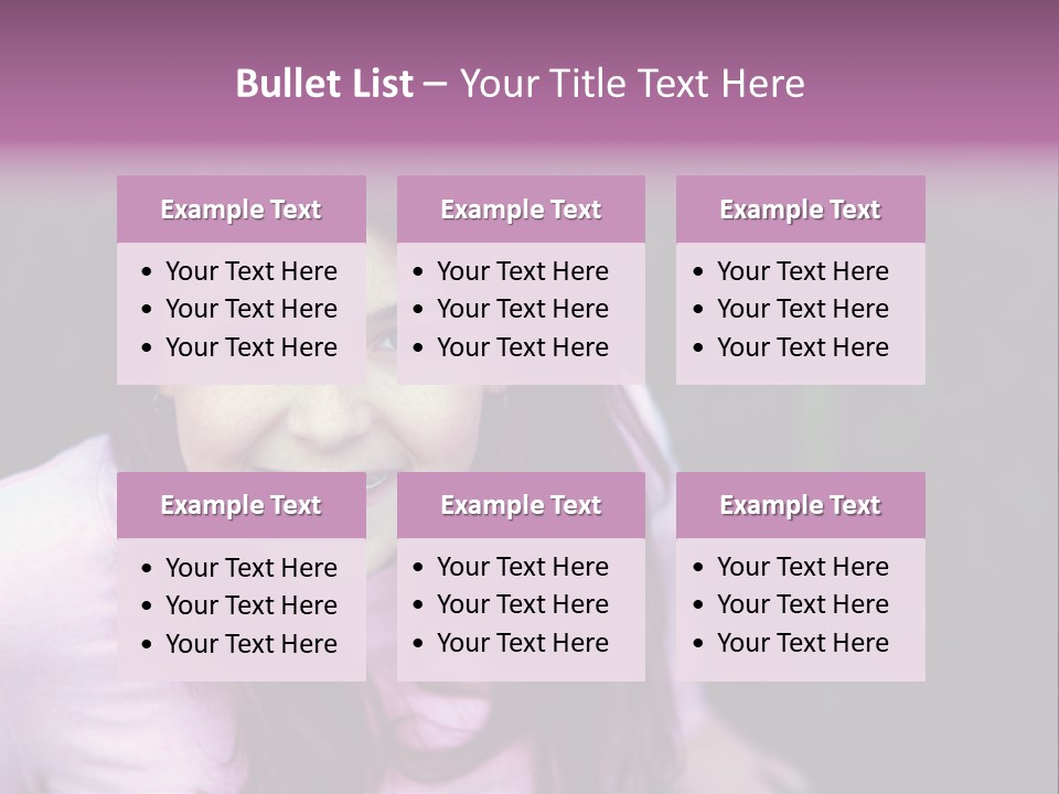 Beautiful Brunette Girl With Long Hair And Braces PowerPoint Template