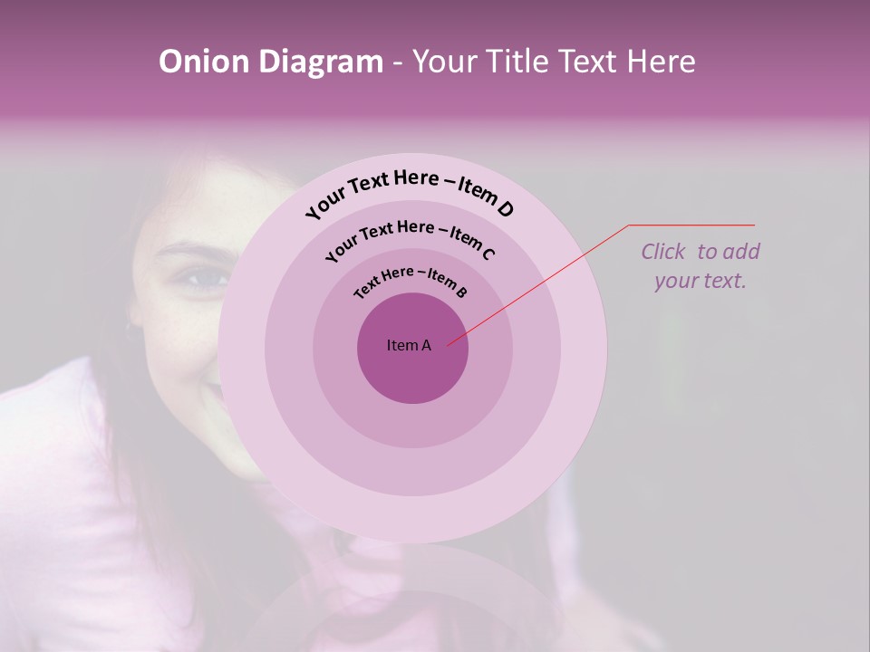 Beautiful Brunette Girl With Long Hair And Braces PowerPoint Template