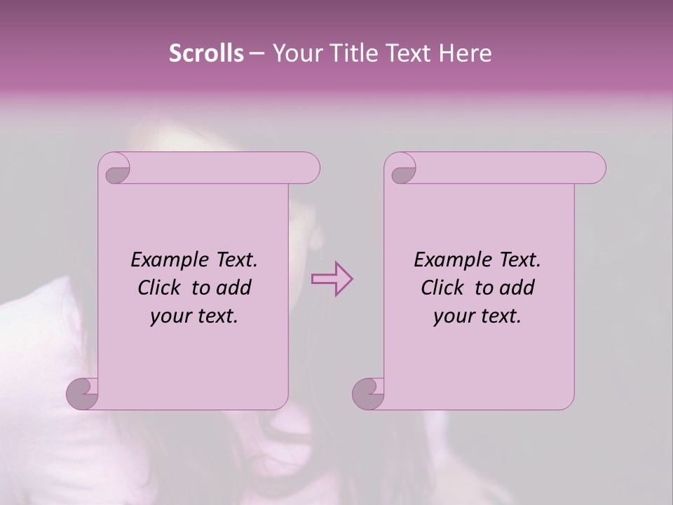 Beautiful Brunette Girl With Long Hair And Braces PowerPoint Template