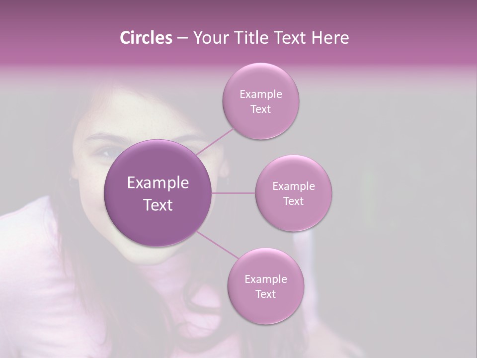 Beautiful Brunette Girl With Long Hair And Braces PowerPoint Template