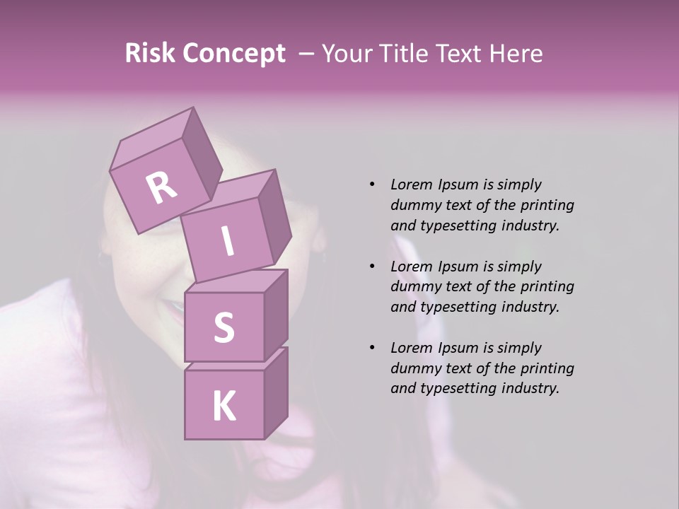 Beautiful Brunette Girl With Long Hair And Braces PowerPoint Template