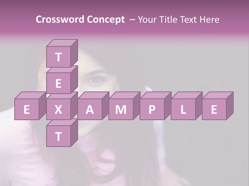 Beautiful Brunette Girl With Long Hair And Braces PowerPoint Template