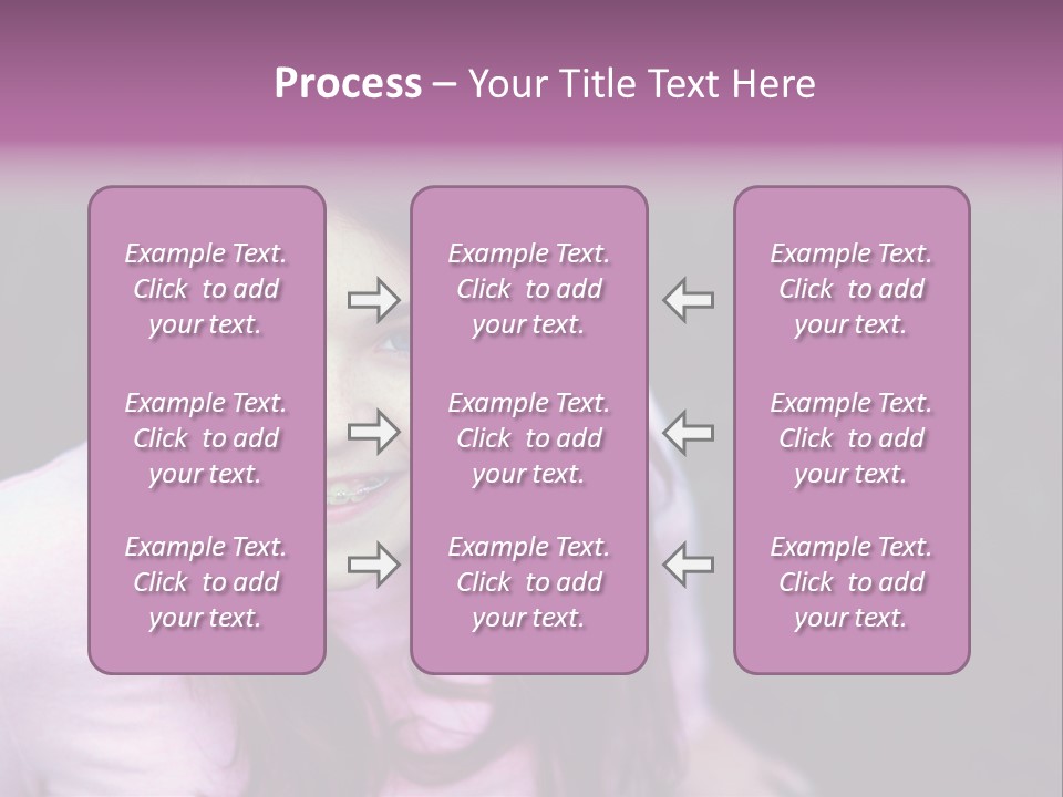 Beautiful Brunette Girl With Long Hair And Braces PowerPoint Template
