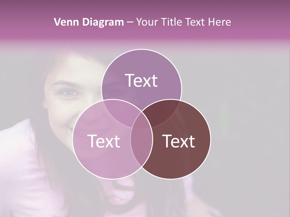 Beautiful Brunette Girl With Long Hair And Braces PowerPoint Template