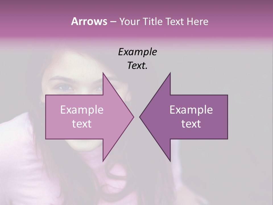 Beautiful Brunette Girl With Long Hair And Braces PowerPoint Template