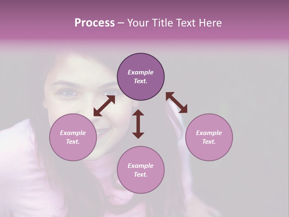 Beautiful Brunette Girl With Long Hair And Braces PowerPoint Template