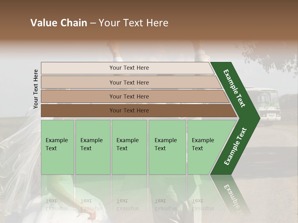 Just Married Couple Hitchhiking In A Field. PowerPoint Template