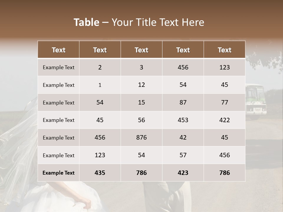 Just Married Couple Hitchhiking In A Field. PowerPoint Template