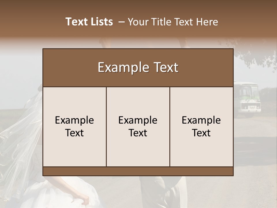 Just Married Couple Hitchhiking In A Field. PowerPoint Template