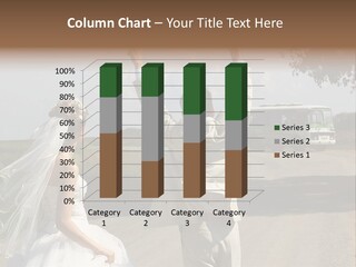 Just Married Couple Hitchhiking In A Field. PowerPoint Template