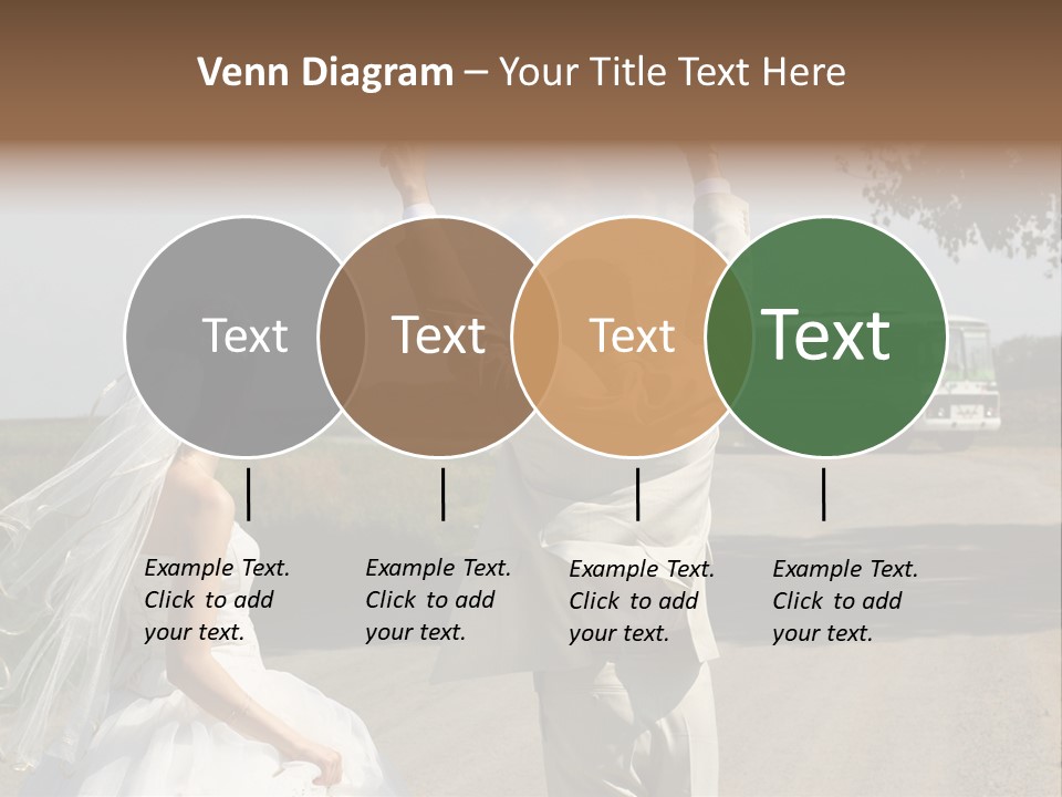 Just Married Couple Hitchhiking In A Field. PowerPoint Template