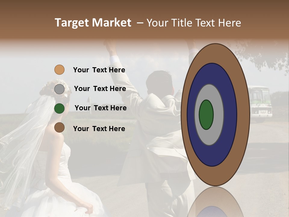 Just Married Couple Hitchhiking In A Field. PowerPoint Template