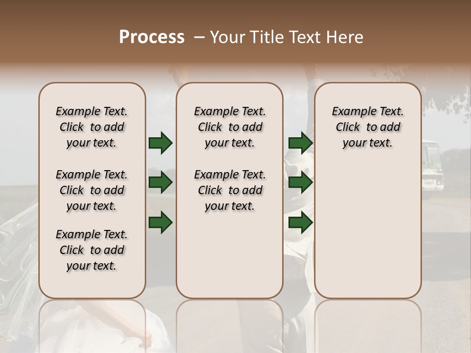 Just Married Couple Hitchhiking In A Field. PowerPoint Template