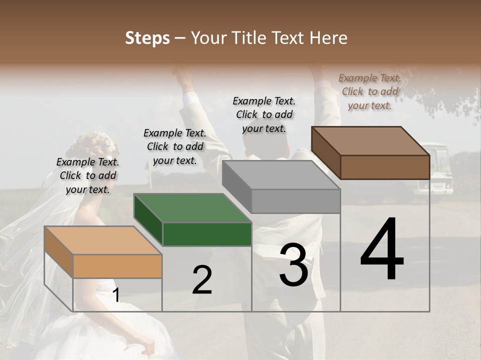 Just Married Couple Hitchhiking In A Field. PowerPoint Template