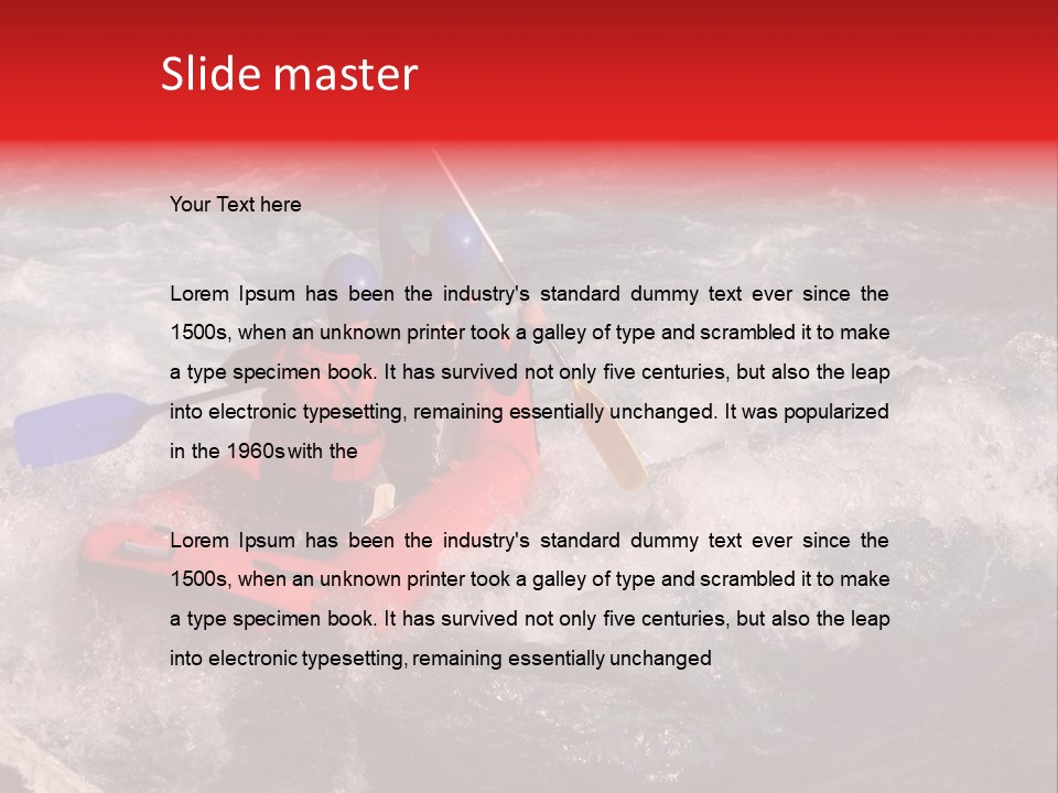 Rafting On A River Soca, Slovenia, Triglav National Park PowerPoint Template