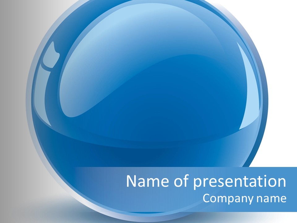 A Blue Sphere With A White Background PowerPoint Template