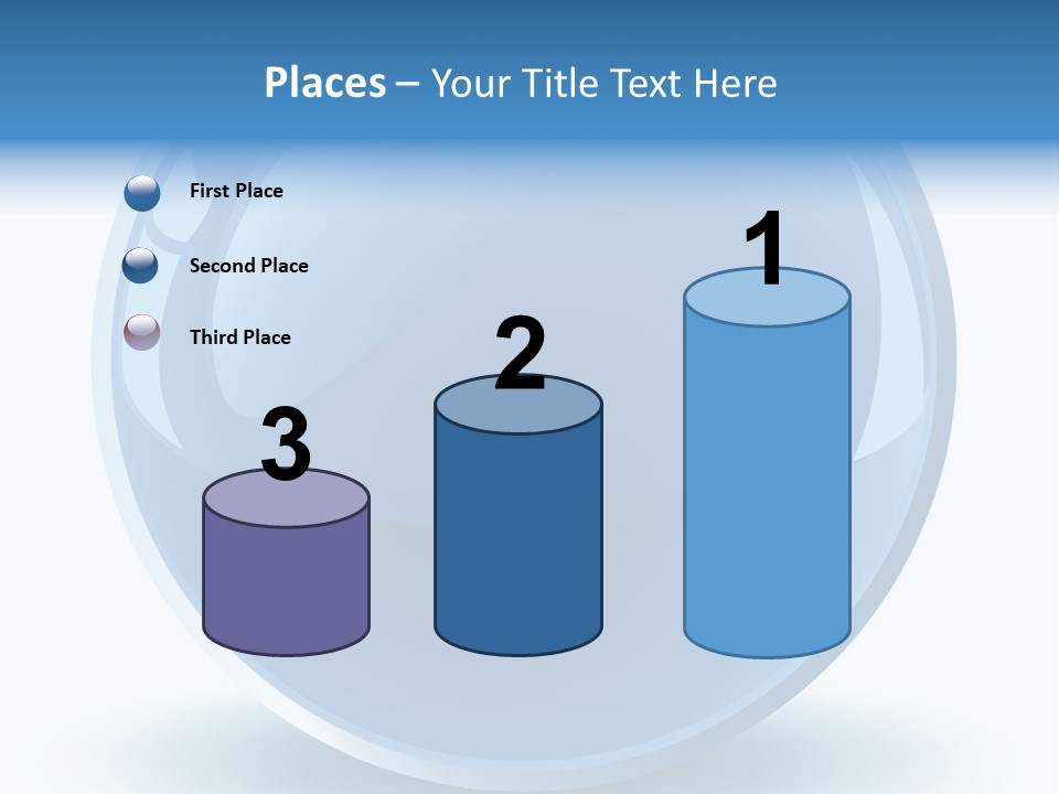 A Blue Sphere With A White Background PowerPoint Template