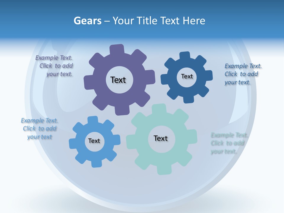 A Blue Sphere With A White Background PowerPoint Template